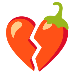broken heart and hot pepper