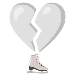 broken heart and ice skate