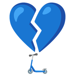 broken heart and kick scooter