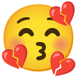 Broken heart and Kissing face with closed eyes