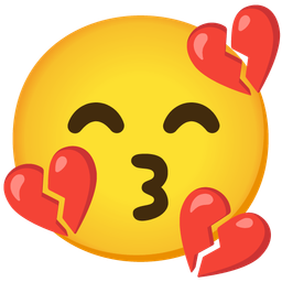 Broken heart and Kissing face with smiling eyes