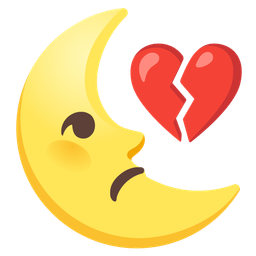 broken heart and last quarter moon face