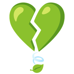 broken heart and leaf fluttering in wind