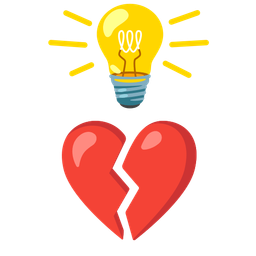 broken heart and light bulb