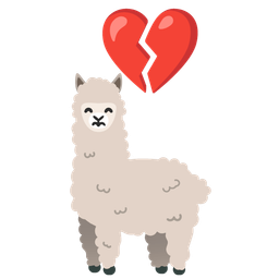 broken heart and llama