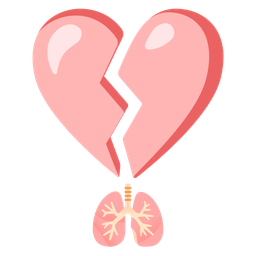 broken heart and lungs