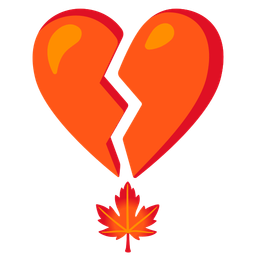 broken heart and maple leaf