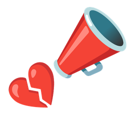 broken heart and megaphone