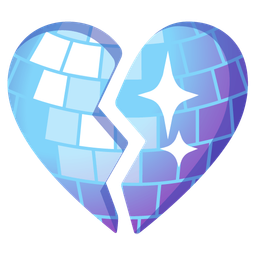 broken heart and mirror ball