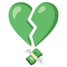 broken heart and money with wings