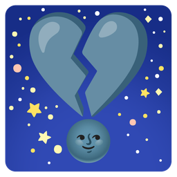 broken heart and new moon face