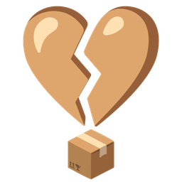 broken heart and package