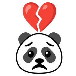 broken heart and panda