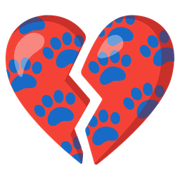 broken heart and paw prints