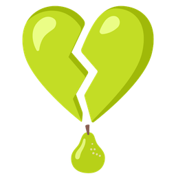 broken heart and pear