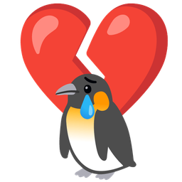 broken heart and penguin