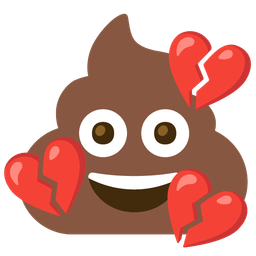 broken heart and pile of poo
