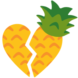 broken heart and pineapple