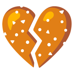 broken heart and pretzel