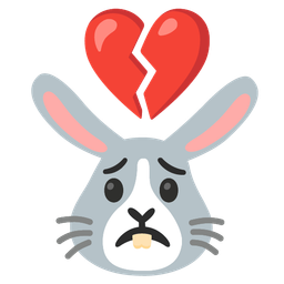 broken heart and rabbit face