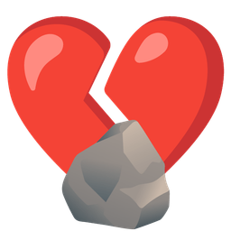 broken heart and rock