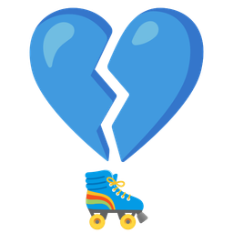 broken heart and roller skate