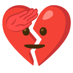 broken heart and saluting face