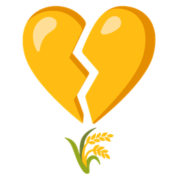 broken heart and sheaf of rice