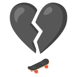 broken heart and skateboard