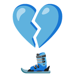 broken heart and skis