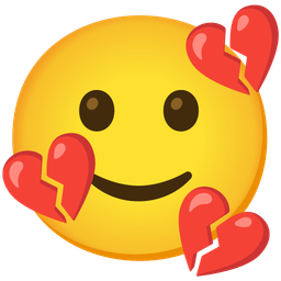 Broken heart and Slightly smiling face