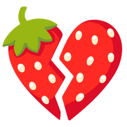 broken heart and strawberry