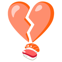 broken heart and sushi