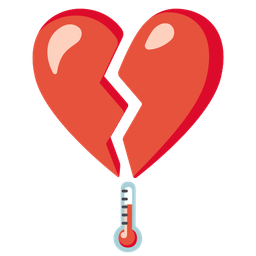 broken heart and thermometer