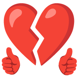 broken heart and thumbs up