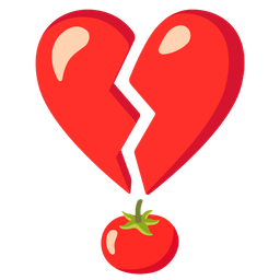 broken heart and tomato