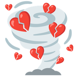 broken heart and tornado
