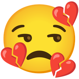 broken heart and unamused face