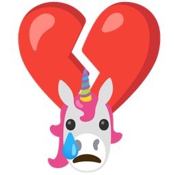 broken heart and unicorn