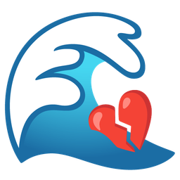 broken heart and water wave