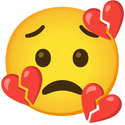 broken heart and worried face