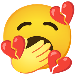broken heart and yawning face