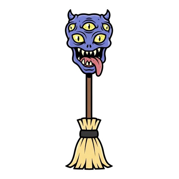 Broom and Alien monster