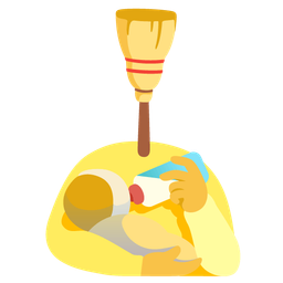 broom and baby bottle