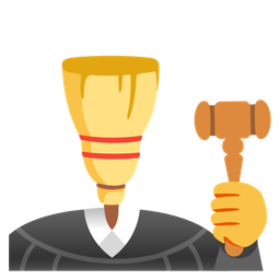 broom and balance scale