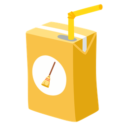 broom and beverage box