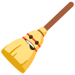 broom and biting lip