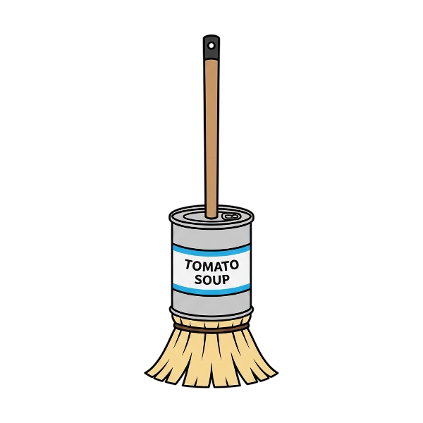 Broom and Canned food