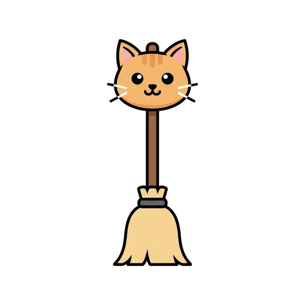 Broom and Cat face