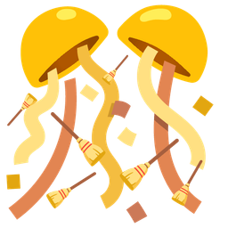 broom and confetti ball